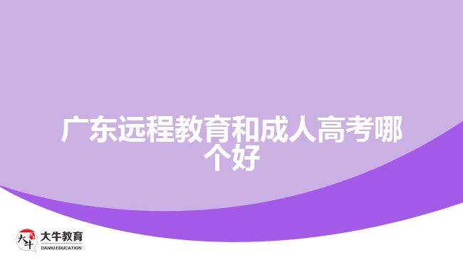 廣東遠程教育和成人高考哪個好