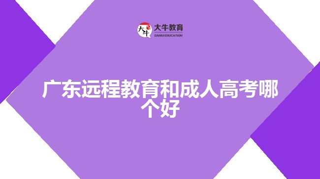 廣東遠程教育和成人高考哪個好