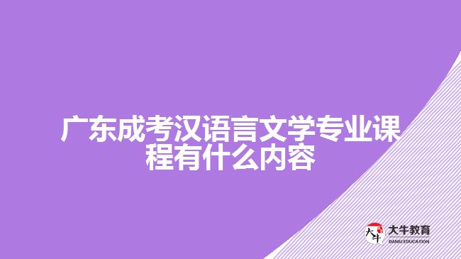 廣東成考漢語言文學專業(yè)課程內容