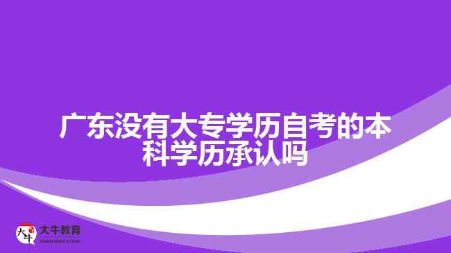 廣東沒有大專學歷自考的本科學歷承認嗎