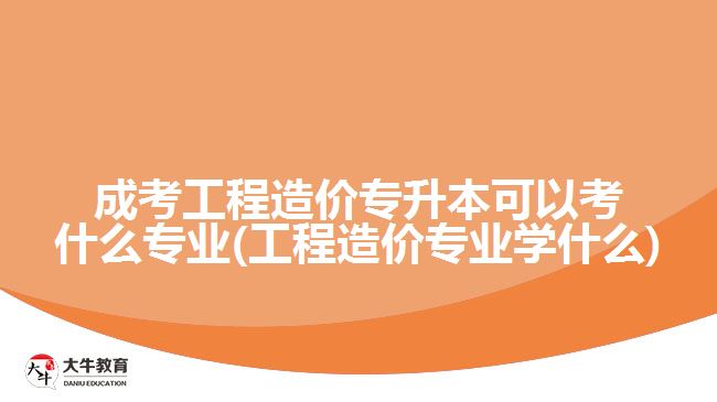 成考工程造價專升本可以考什么專業(yè)(工程造價專業(yè)學什么)