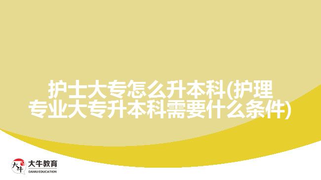 護士大專怎么升本科(護理專業(yè)大專升本科需要什么條件)