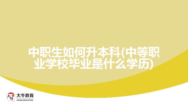 中職生如何升本科(中等職業(yè)學校畢業(yè)是什么學歷)