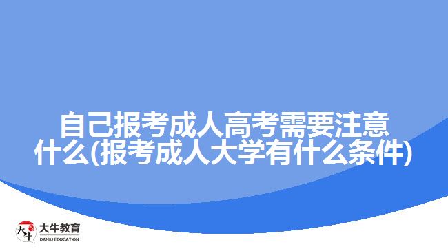 自己報(bào)考成人高考需要注意什么(報(bào)考成人大學(xué)有什么條件)