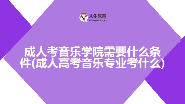 成人考音樂學院需要什么條件(成人高考音樂專業(yè)考什么)