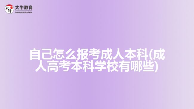 自己怎么報考成人本科(成人高考本科學(xué)校有哪些)