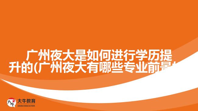 廣州夜大是如何進(jìn)行學(xué)歷提升的(廣州夜大有哪些專業(yè)前景好)