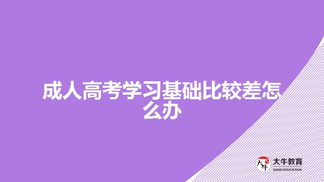 成人高考學(xué)習(xí)基礎(chǔ)比較差怎么辦