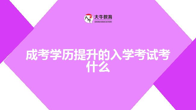 成考學(xué)歷提升的入學(xué)考試考什么