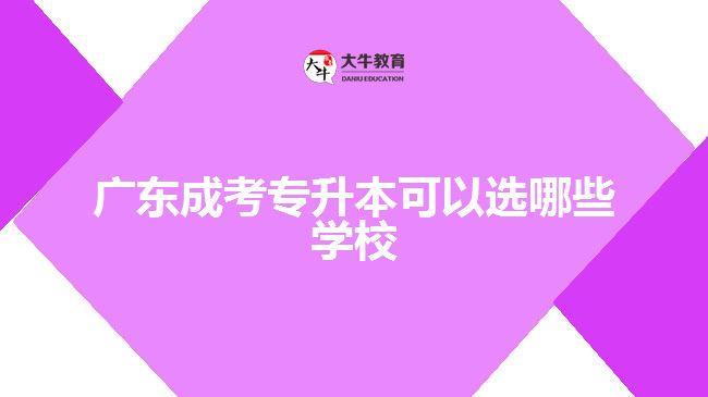 廣東成考專升本可以選哪些學校