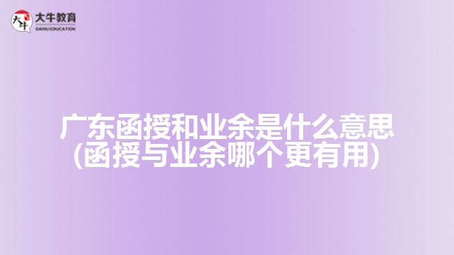 廣東函授和業(yè)余是什么意思(函授與業(yè)余哪個(gè)更有用)