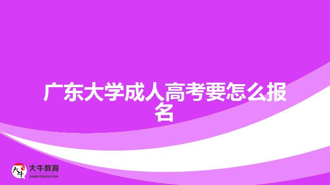 廣東大學成人高考要怎么報名