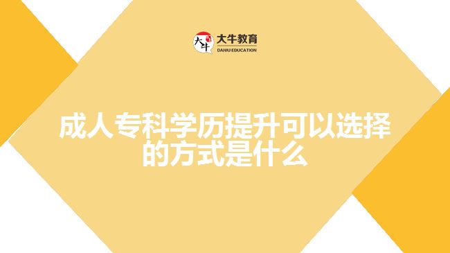 成人專科學(xué)歷提升可以選擇的方式是什么