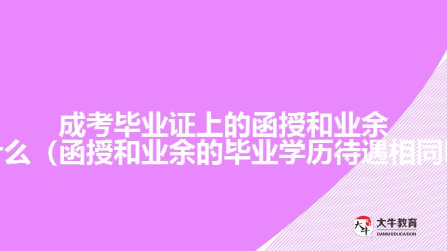 成考畢業(yè)證上的函授和業(yè)余是什么（函授和業(yè)余的畢業(yè)學(xué)歷待遇相同嗎）