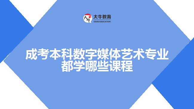 成考本科數字媒體藝術專業(yè)都學哪些課程