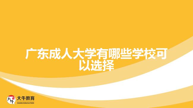 廣東成人大學(xué)有哪些學(xué)校可以選擇