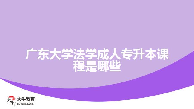 廣東大學法學成人專升本課程是哪些