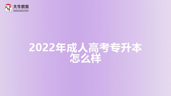 2022年成人高考專升本怎么樣