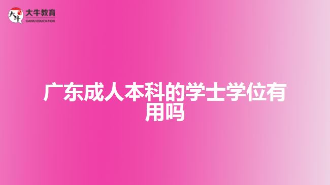 廣東成人本科的學士學位有用嗎