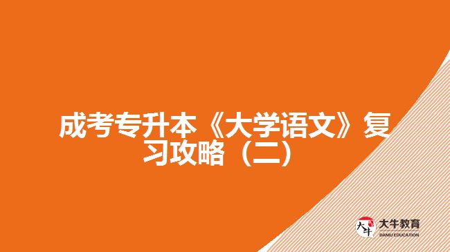 成考專升本《大學(xué)語(yǔ)文》復(fù)習(xí)攻略（二）