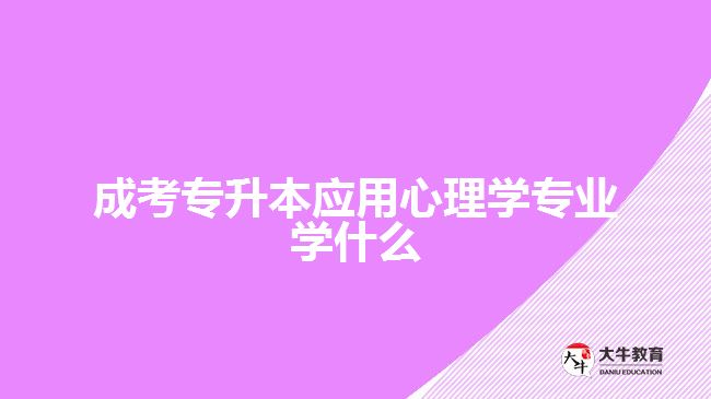 成考專(zhuān)升本應(yīng)用心理學(xué)專(zhuān)業(yè)學(xué)什么