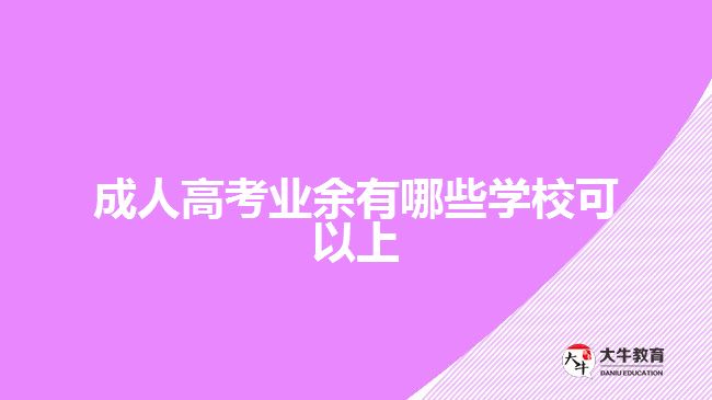 成人高考業(yè)余有哪些學(xué)?？梢陨? /></div>
<p>　　理論上，成人高考業(yè)余學(xué)習(xí)的安排，是以非全日制的面授學(xué)習(xí)為主，考生在周末或者工作日晚上，需要到學(xué)?；蛐Ｍ饨虒W(xué)點上課，進行面對面學(xué)習(xí)，還會有相應(yīng)的考勤考核。實際上，成人高校的業(yè)余學(xué)習(xí)形式，會根據(jù)社會實際需求進行調(diào)整，以適應(yīng)考生業(yè)余學(xué)習(xí)的需要。</p>
<p>　　現(xiàn)在，采用業(yè)余學(xué)習(xí)形式的學(xué)校，有比較多是通過面授+網(wǎng)絡(luò)+直播的授課方式，進行線上線下結(jié)合業(yè)余學(xué)習(xí)，而且大部分學(xué)習(xí)可以線上完成。需要線下學(xué)習(xí)的課程，比較多的是期末考試、實踐課程或考核、畢業(yè)論文指導(dǎo)等?？忌梢园凑照猩鷮W(xué)校的教學(xué)計劃和授課方式，通過業(yè)余時間進行成人大專或成人本科學(xué)習(xí)。</p>
<p>　　【推薦閱讀：<a href=