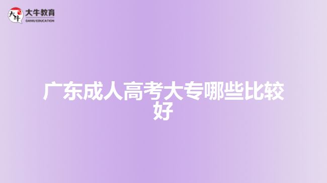 廣東成人高考大專哪些比較好