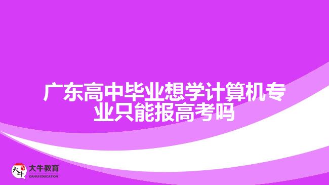 廣東高中畢業(yè)想學(xué)計(jì)算機(jī)專業(yè)只能報(bào)高考嗎