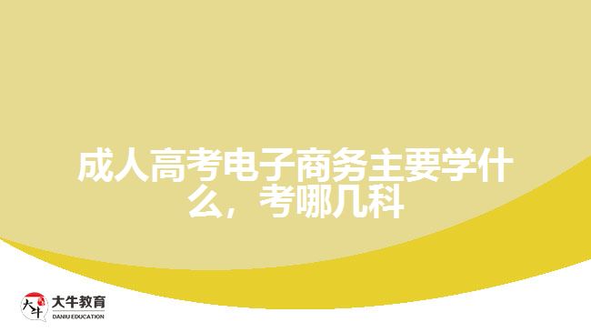 成人高考電子商務(wù)主要學(xué)什么，考哪幾科