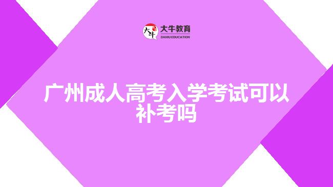 廣州成人高考入學(xué)考試可以補考嗎