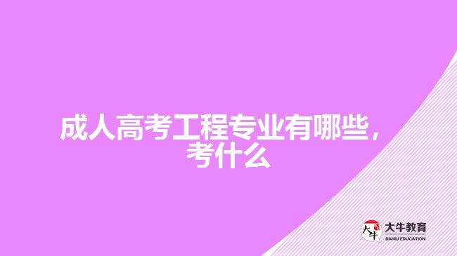 成人高考工程專業(yè)有哪些，考什么