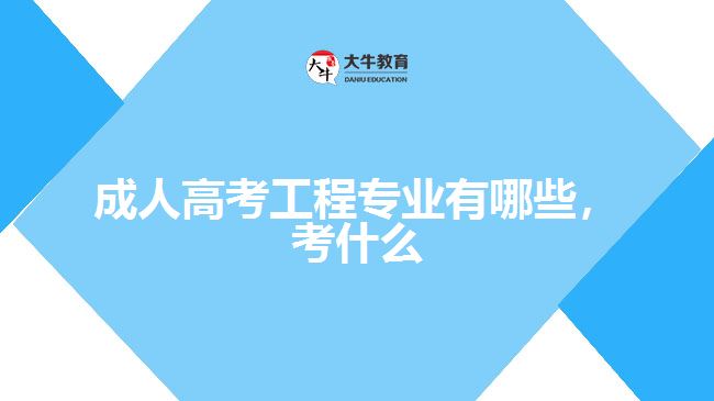 成人高考工程專業(yè)有哪些，考什么