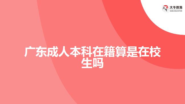 廣東成人本科在籍算是在校生嗎