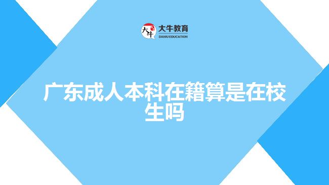 廣東成人本科在籍算是在校生嗎