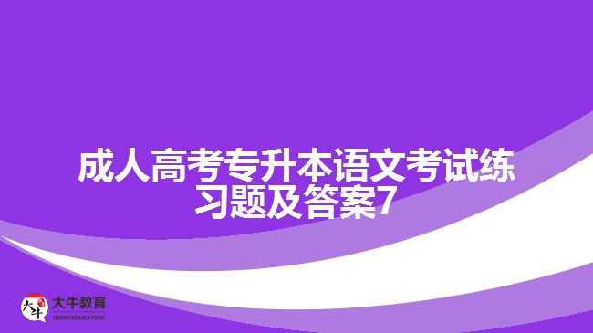 成人高考專升本語文考試練習(xí)題及答案7