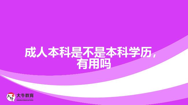 成人本科是不是本科學(xué)歷，有用嗎