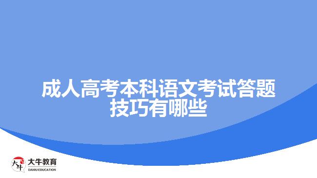 成人高考本科語(yǔ)文考試答題技巧有哪些