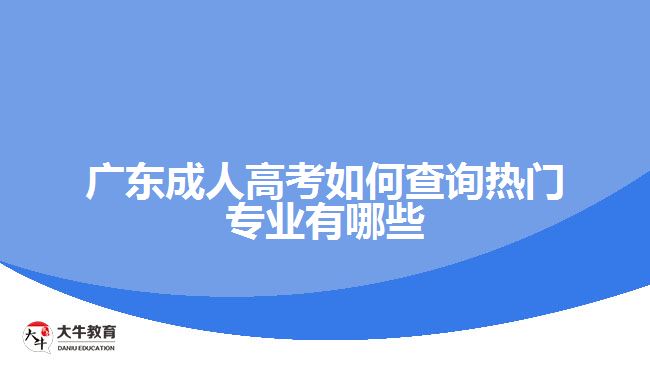 廣東成人高考如何查詢熱門專業(yè)有哪些