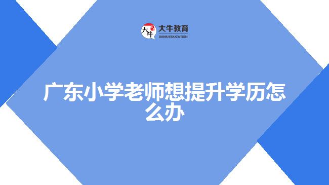 廣東小學(xué)老師想提升學(xué)歷怎么辦