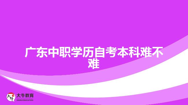 廣東中職學(xué)歷自考本科難不難