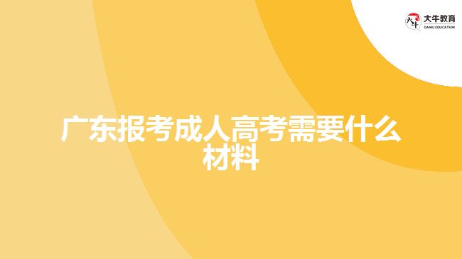 廣東報考成人高考需要什么材料