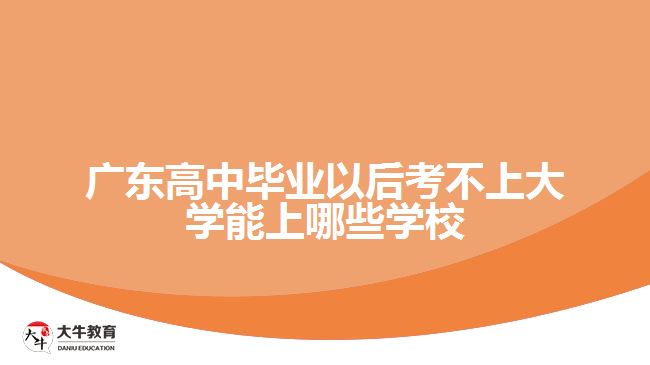 廣東高中畢業(yè)以后考不上大學能上哪些學校