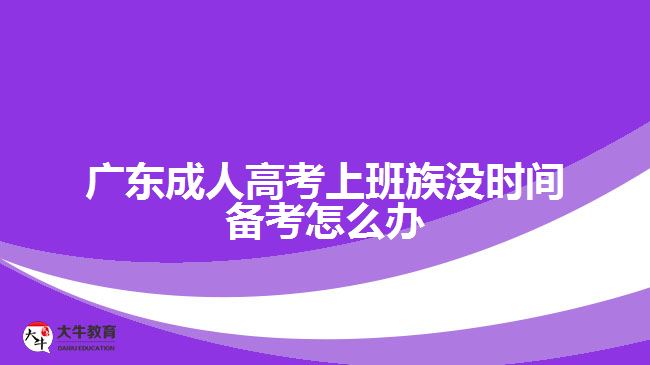 廣東成人高考上班族沒時間備考怎么辦