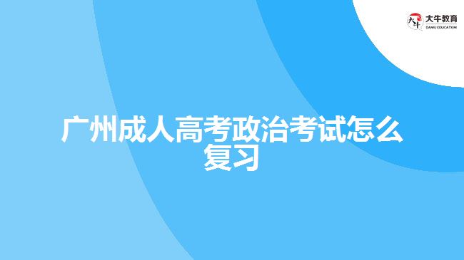 廣州成人高考政治考試怎么復習