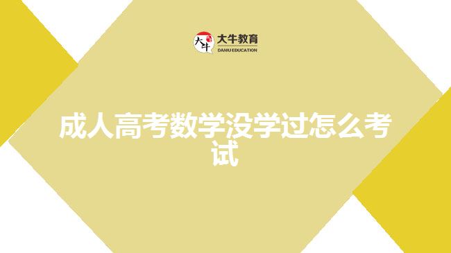 成人高考數(shù)學(xué)沒學(xué)過怎么考試