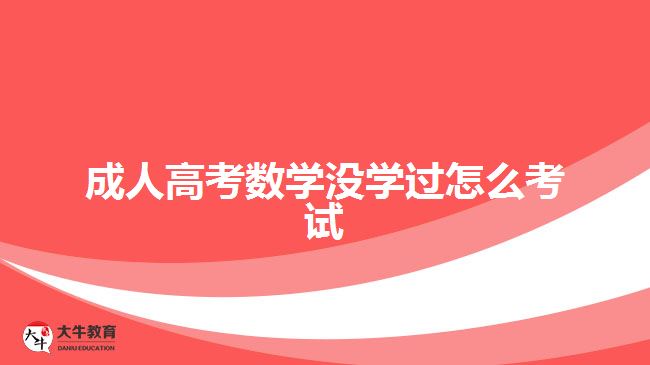 成人高考數(shù)學沒學過怎么考試