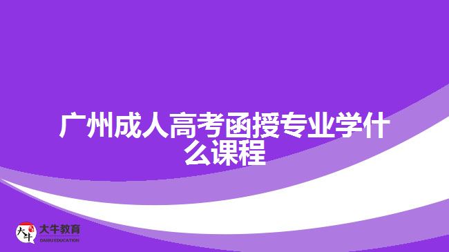 廣州成人高考函授專業(yè)學什么課程