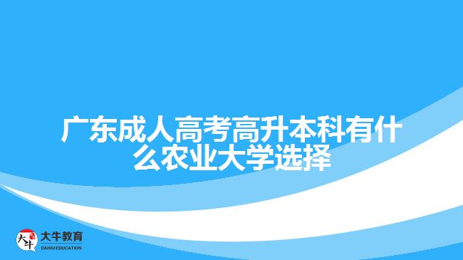 成人高考高升本科有什么農(nóng)業(yè)大學(xué)選擇