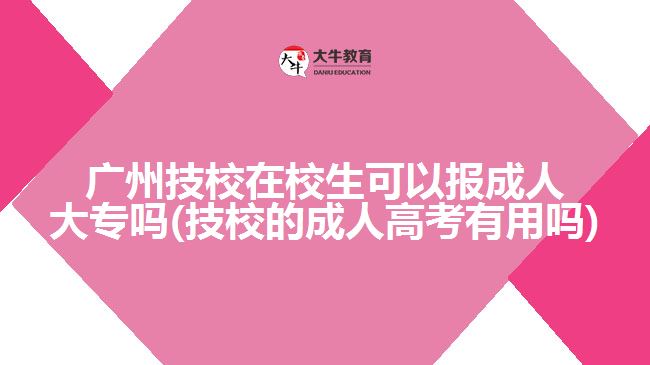 廣州技校在校生可以報(bào)成人大專嗎(技校的成人高考有用嗎)