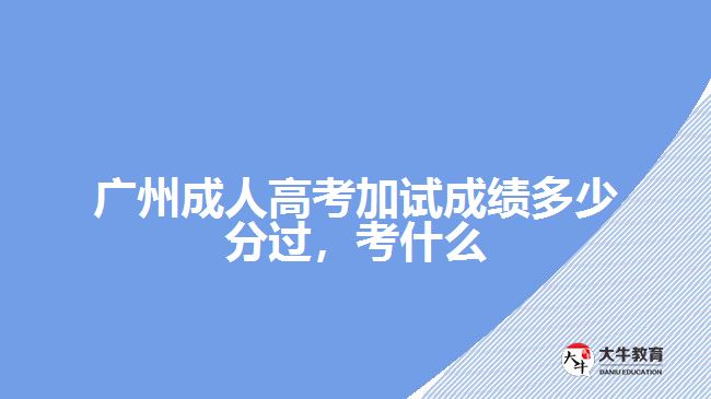 廣州成人高考加試成績多少分過考什么